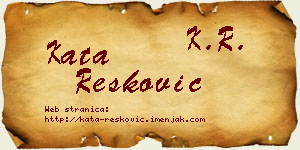 Kata Resković vizit kartica